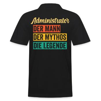 Admin Administrator Informatik Lustige Sprüche - Männer Poloshirt - Schwarz - Hinten - Kai (181cm)