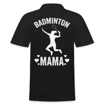 Badminton Mama Federball Mutter Muttertag Geschenk - Männer Poloshirt - Schwarz - Hinten - Kai (181cm)