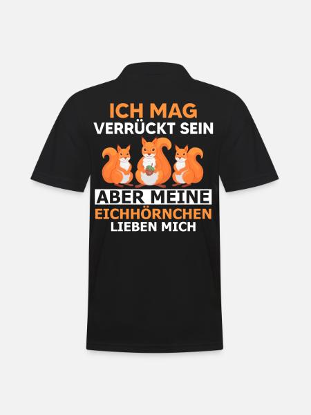 Eichhörnchen Nagetier Eichhörnchenliebhaber Gesche - Männer Poloshirt - Schwarz