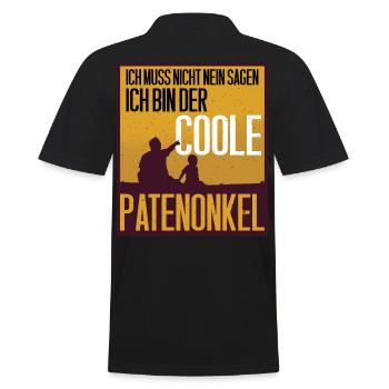 Patenonkel Geschenk - Männer Poloshirt - Schwarz - Hinten - Kai (181cm)
