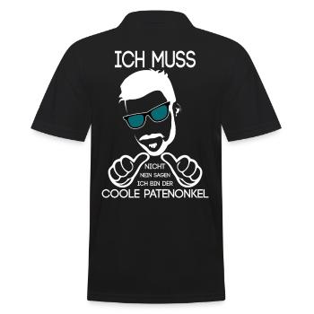 Patenonkel - Männer Poloshirt - Schwarz - Hinten - Kai (181cm)