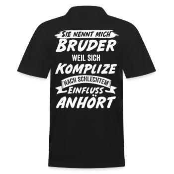 Bruder Komplize Geschwister Geschenk - Männer Poloshirt - Schwarz - Hinten - Kai (181cm)