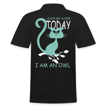 Chouette chat - Polo Homme - noir - Dos - Kai (181cm)
