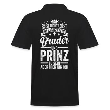Bruder Geschwister Prinz Geschenk - Männer Poloshirt - Schwarz - Hinten - Kai (181cm)