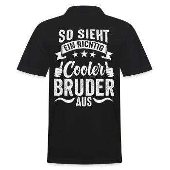 So Sieht Ein Richtig Cooler Bruder Aus Geschenk - Männer Poloshirt - Schwarz - Hinten - Kai (181cm)