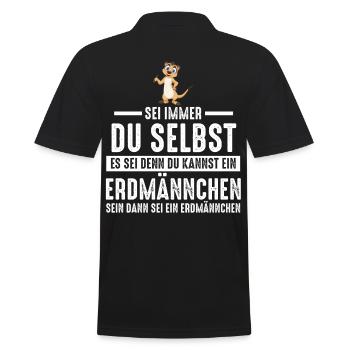 Erdmännchen Zootier Erdmännchenliebhaber Geschenk - Männer Poloshirt - Schwarz - Hinten - Kai (181cm)