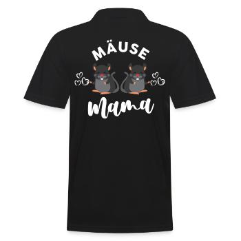 Maus Mama Mutter Muttertag Hausmaus Geschenk - Männer Poloshirt - Schwarz - Hinten - Kai (181cm)