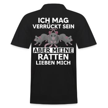 Ratte Hausratte Haustier Lustige Sprüche - Männer Poloshirt - Schwarz - Hinten - Kai (181cm)