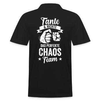 Tante Und Nichte das perfekte Chaos Team Geschenk - Männer Poloshirt - Schwarz - Hinten - Kai (181cm)