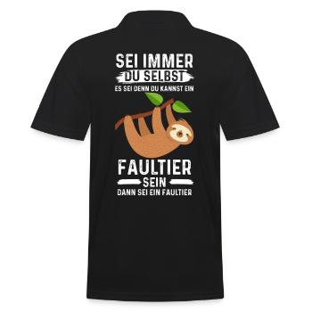 Fuchs Herzschlag EKG Puls Geschenk - Männer Poloshirt - Schwarz - Hinten - Kai (181cm)