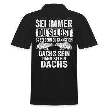 Dachs Raubtier Tierschützer Geschenk - Männer Poloshirt - Schwarz - Hinten - Kai (181cm)