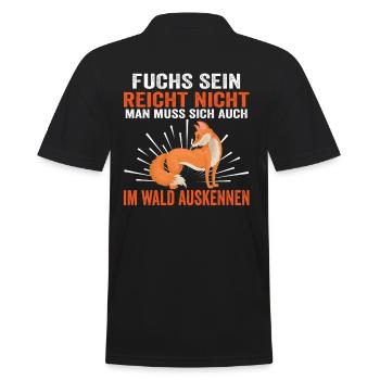 Fuchs Wald Jäger Rotfuchs Lustige Sprüche - Männer Poloshirt - Schwarz - Hinten - Kai (181cm)