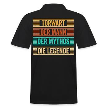 Torwart Papa Torhüter Opa Vatertag Fußball Geschen - Männer Poloshirt - Schwarz - Hinten - Kai (181cm)