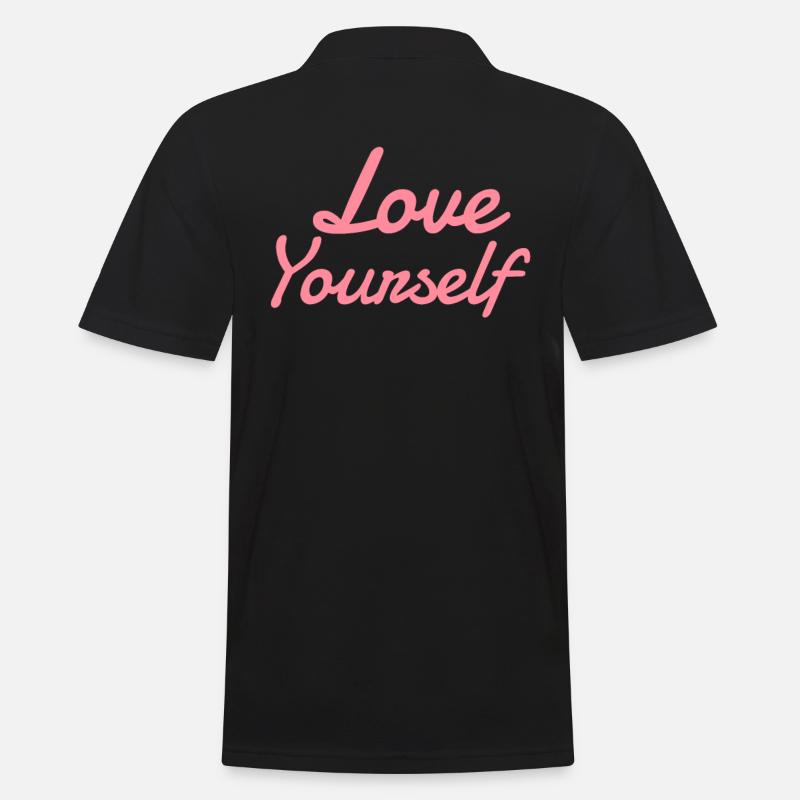 Love yourself - Männer Poloshirt - Schwarz