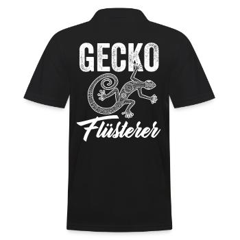 Gecko Flüsterer Echsperte Terrarium Geschenk - Männer Poloshirt - Schwarz - Hinten - Kai (181cm)