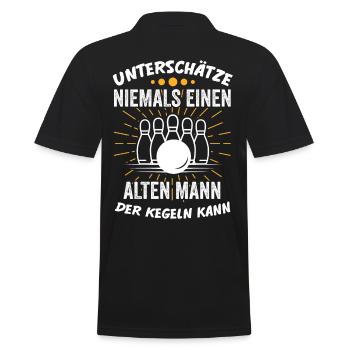 Kegeln Bier Kegelverein Kegelbahn Lustige Sprüche - Männer Poloshirt - Schwarz - Hinten - Kai (181cm)
