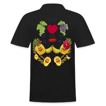 Healthy Fruits Fruit Vegan Fruit Food Vitamins - Men's Polo Shirt - black - Back - Kai (181cm)