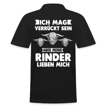 Rind Bauer Schottisches Hochlandrind Geschenk - Männer Poloshirt - Schwarz - Hinten - Kai (181cm)