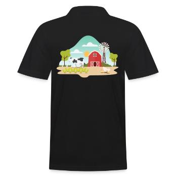 Farm - Männer Poloshirt - Schwarz - Hinten - Kai (181cm)