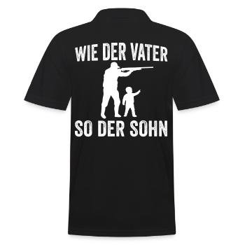 Jagen Wie Der Vater So Der Sohn Jäger Geschenk - Männer Poloshirt - Schwarz - Hinten - Kai (181cm)
