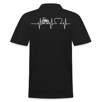 Traktor Herzschlag Trecker Bauernhof Feldarbeit Ge - Männer Poloshirt - Schwarz - Hinten - Kai (181cm)