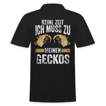 Gecko Terraristik Echse Salamander Geschenk - Männer Poloshirt - Schwarz - Hinten - Kai (181cm)