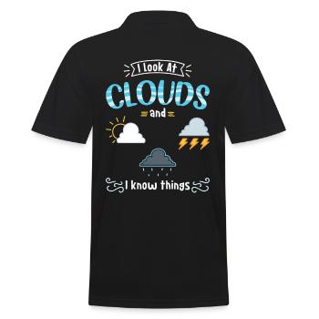 Météorologiste I Look At Clouds And I Know Things - Polo Homme - noir - Dos - Kai (181cm)