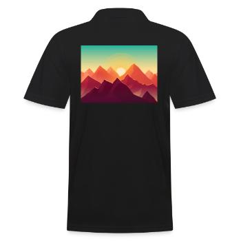 Montagnes - Lever du soleil - Polo Homme - noir - Dos - Kai (181cm)