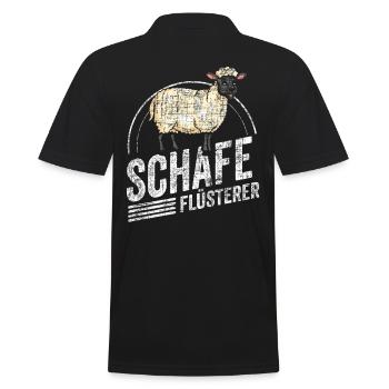 Schafe Flüsterer Lamm Schäfer Bauernhof Geschenk - Männer Poloshirt - Schwarz - Hinten - Kai (181cm)
