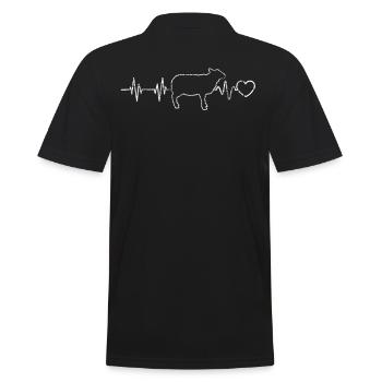 Schaf Herzschlag Schäfer Puls Landwirt Geschenk - Männer Poloshirt - Schwarz - Hinten - Kai (181cm)