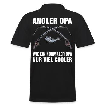 Angler Geschenk - Opa Fisch - Männer Poloshirt - Schwarz - Hinten - Kai (181cm)