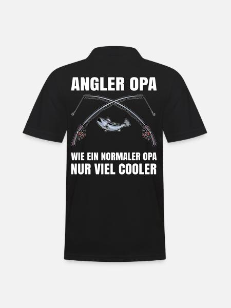 Angler Geschenk - Opa Fisch - Männer Poloshirt - Schwarz