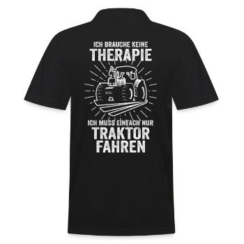 Traktor Therapie Trecker Landtechnik Bauer Geschen - Männer Poloshirt - Schwarz - Hinten - Kai (181cm)
