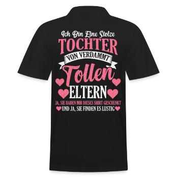 Tochter Eltern Familienmitglied Geschenk - Männer Poloshirt - Schwarz - Hinten - Kai (181cm)