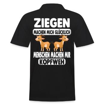 Ziege Ziegenzucht Ziehenliebhaber Hirte Farmer Ges - Männer Poloshirt - Schwarz - Hinten - Kai (181cm)