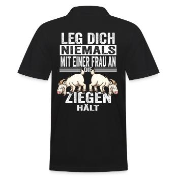 Ziege Bäuerin Landwirtin Ziegenbauer Ziegenzucht G - Männer Poloshirt - Schwarz - Hinten - Kai (181cm)