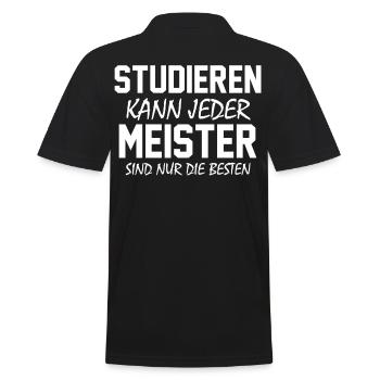 Meister Handwerker Handwerksmeister Elektrotechnik - Männer Poloshirt - Schwarz - Hinten - Kai (181cm)