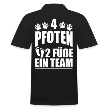 Hund Team Pfoten Hundeliebhaber Hundehalter Gesche - Männer Poloshirt - Schwarz - Hinten - Kai (181cm)