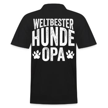 Hund Opa Hundehalter Großvater Hundeliebhaber Gesc - Männer Poloshirt - Schwarz - Hinten - Kai (181cm)