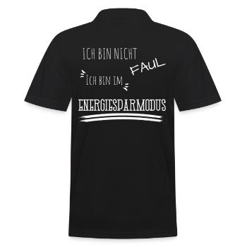 Ich bin nicht Faul - Männer Poloshirt - Schwarz - Hinten - Kai (181cm)