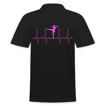 Ballerina design - Men's Polo Shirt - black - Back - Kai (181cm)