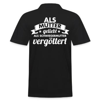 Schwiegermutter Mama Schwiegermama Mutter Mutterta - Männer Poloshirt - Schwarz - Hinten - Kai (181cm)