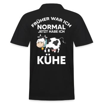 Kuh Kuhbauer Bauer Landwirt Farmer Milchbauer Gesc - Männer Poloshirt - Schwarz - Hinten - Kai (181cm)