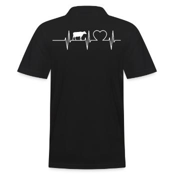 Kuh Herzschlag Kuhzucht Kuhstall Kuhbauer Vieh Ges - Männer Poloshirt - Schwarz - Hinten - Kai (181cm)