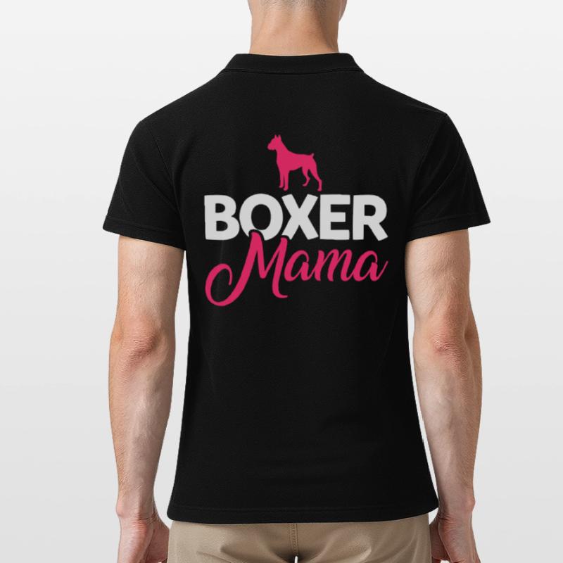 Boxer Hunde Mama Mutter Muttertag Geschenk Männer Poloshirt