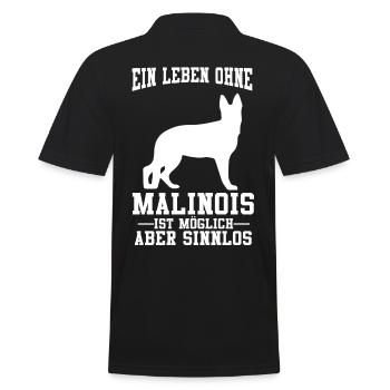 Malinois Diensthund Hund Schäferhund Geschenk - Männer Poloshirt - Schwarz - Hinten - Kai (181cm)