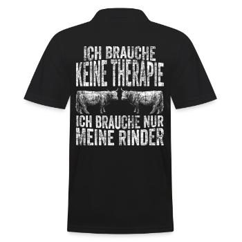 Rind Flüsterer Schottisches Hochlandrind Lustige S - Männer Poloshirt - Schwarz - Hinten - Kai (181cm)