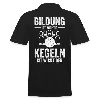 Kegeln Kegelbahn Kegelverein Geschenk - Männer Poloshirt - Schwarz - Hinten - Kai (181cm)