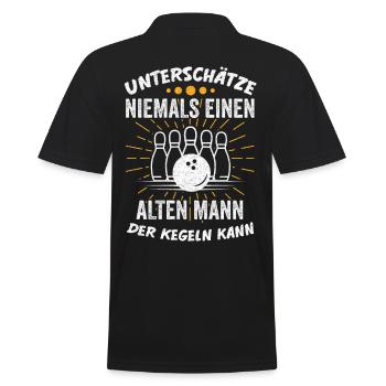 Kegeln Bier Kegelverein Kegelbahn Lustige Sprüche - Männer Poloshirt - Schwarz - Hinten - Kai (181cm)