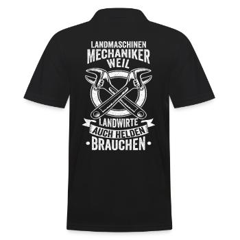 Landmaschinenmechaniker Traktor Landwirtschaft Ges - Männer Poloshirt - Schwarz - Hinten - Kai (181cm)